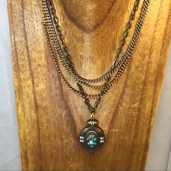 Four metal long pendent necklace - Picture 2 of 5